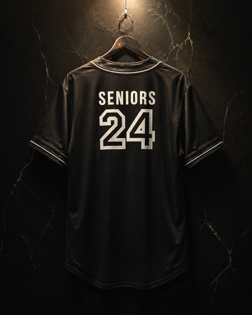 Baseball Jersey Nera – "Twenty-Four Class Of / Seniors 24"