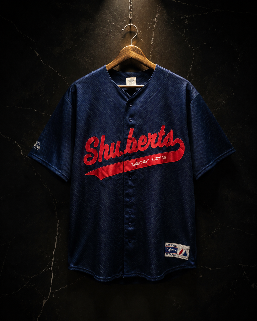Shuberts Broadway Show LG" Majestic Baseball Jersey – #15