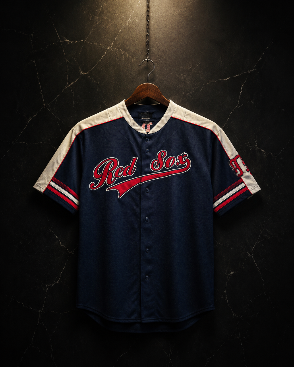Boston Red Sox MLB Baseball Jersey – Navy Blue Vintage Style